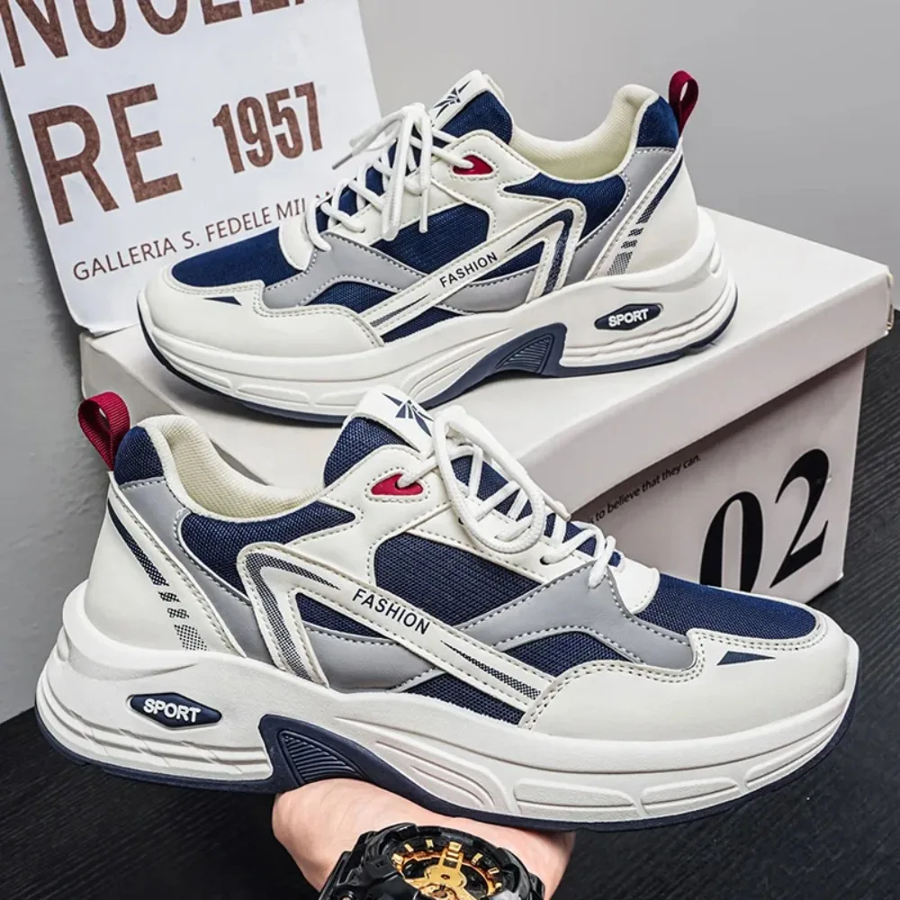 Men Fashion Leisure Shoes Solid Color Simple Version Soft Sole Comfort Sneakers All Match Daily Street Outdoor Walking Footwear