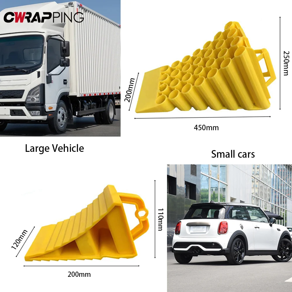 Car Wheel Driveway Ramps Anti-Slip Wheel Chock Portable Heavy Duty Threshold Ramp for Car Trailer Truck Motorcycle Accessories