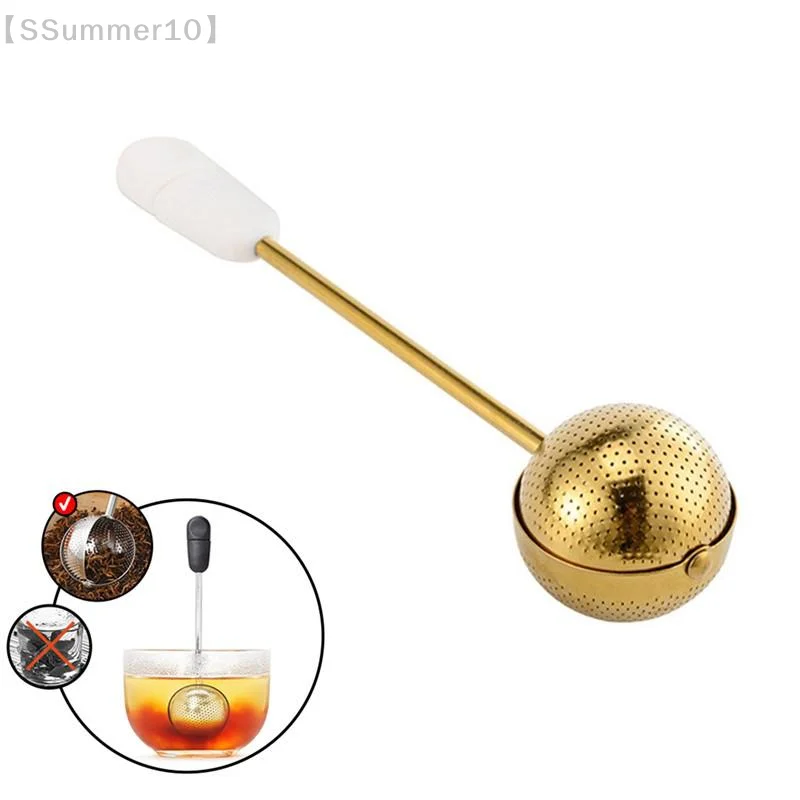 【SSummer10】Stainless Steel Mesh Twisting Tea Ball Infuser - Reusable Loose Leaf Tea Steeper Strainer for Coffee Powder【SS】