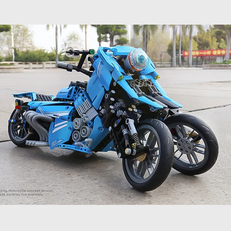 Schimmel Koning 23009 Creatieve Fly Motorcycle Model Bouwsteen Technische Auto Baksteen Assemblage Onderwijs Kinderen Speelgoed Kerstcadeau