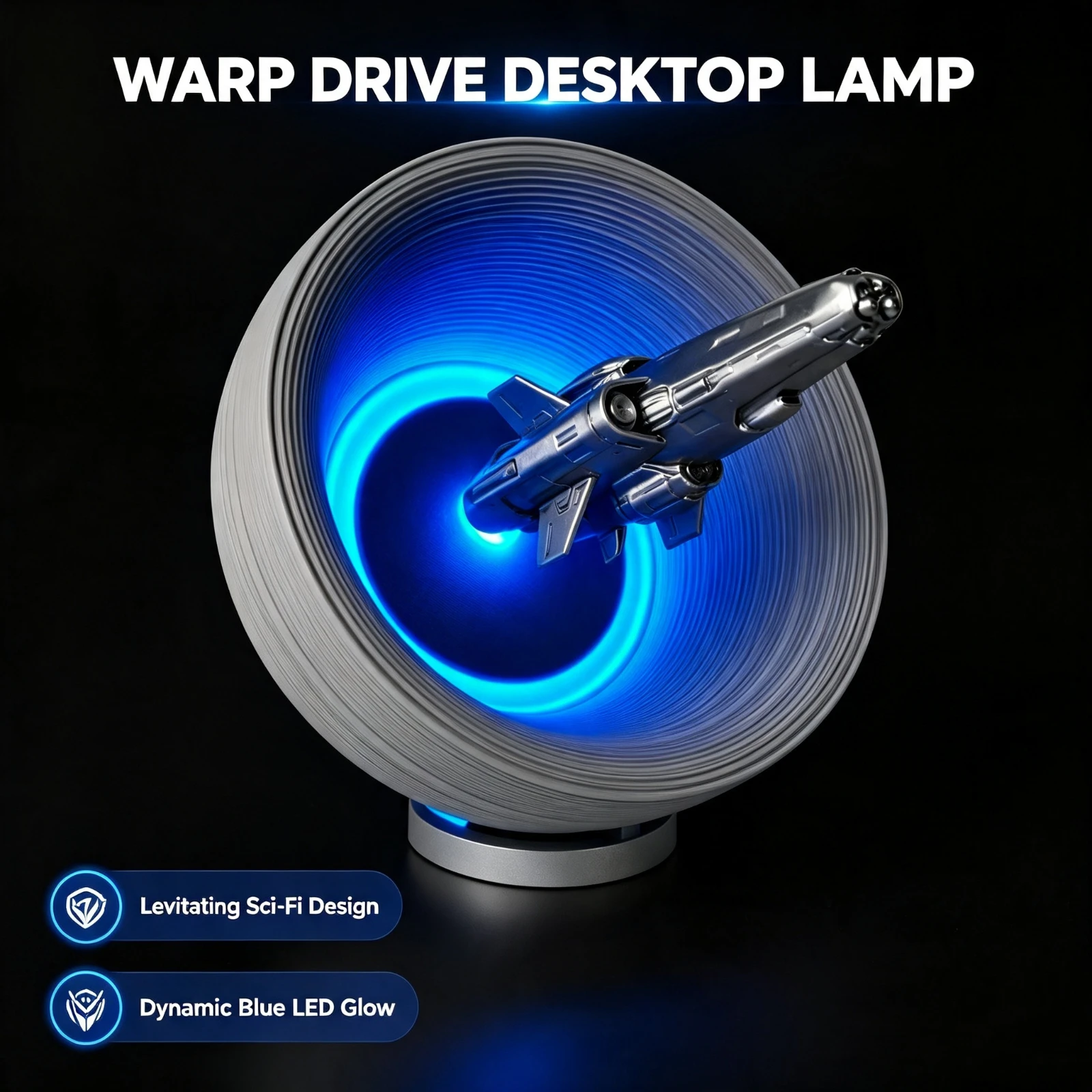 3D Printed Space Flight Creation Ornament Black Hole Vortex Lamp RGB Desktop Nightlight Sci‑Fi Decoration Gaming Room Decor
