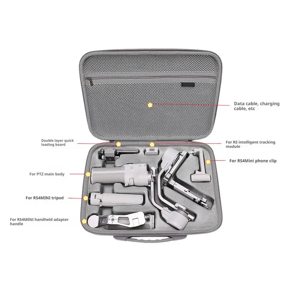 For DJI RS4 Mini Carrying Case Bag Portable Storage Box for RS4 Mini Stabilizer Waterproof Protective Backpack with Pockets