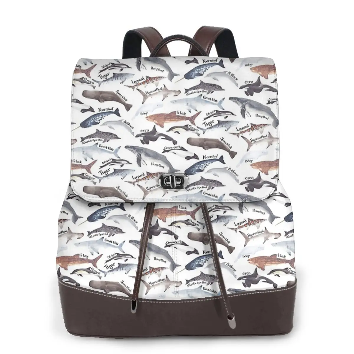 types-of-whales-sharks-and-dolphins-watercolour-bookbag-school-student-bags-hiking-travel-daypack-for-women-derma-backpack