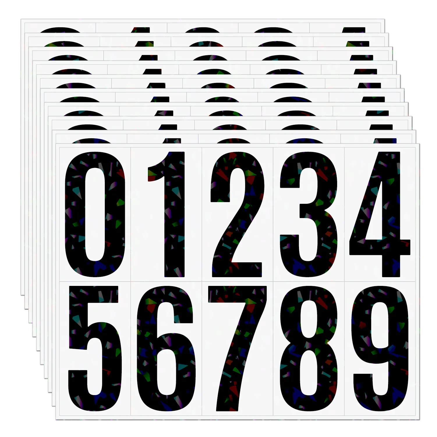 4 Inch Large Reflective Vinyl Number Stickers Waterproof Self Adhesive for House Number Mailbox Recycling Bin ID Durable