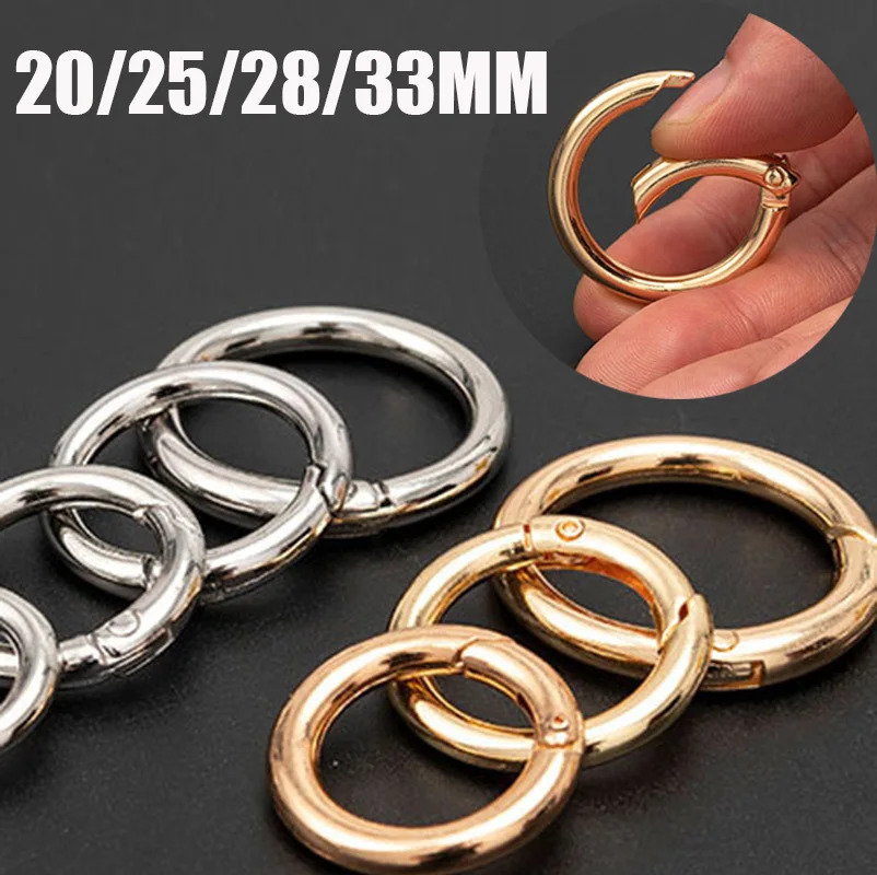 10 Stück Metall-O-Ring-Federverschlüsse für DIY-Schmuck, zu öffnender runder Karabiner, Schlüsselanhänger, Taschenclips, Haken, Hundekette, Schnallen, Verbinder