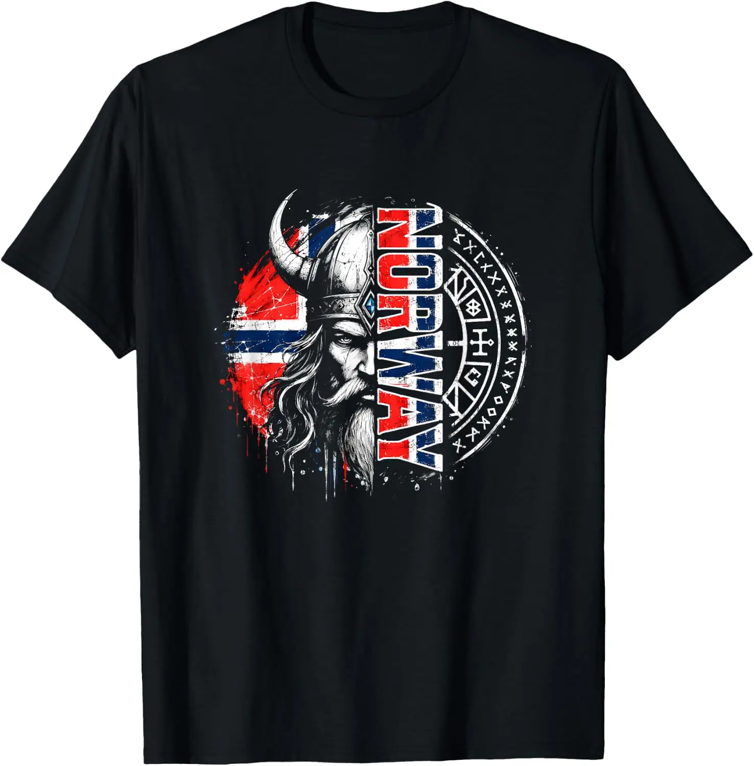 Vintage Norway Shirt With Norwegian Flag And Norge T-Shirt 100% Cotton Trendy Y2K Short-Sleeve Tee-Soft, Quick-Drying,