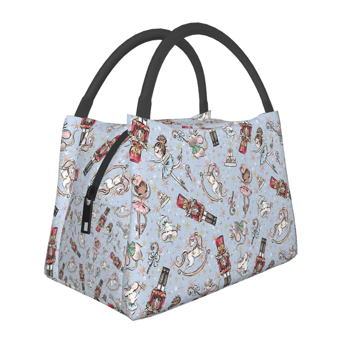 Christmas Nutcrackers Stars Ballerina Violin Lightweight Handheld Insulated Lunch Bag Aluminum Foil Liner for Adults Travel