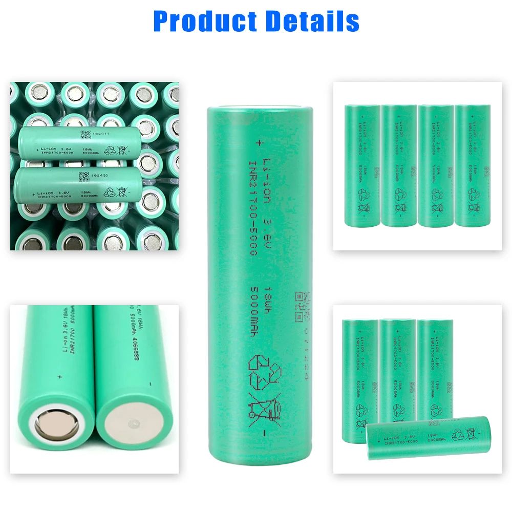 EVE 50PL Lithium-ion 21700 3.6V 5000mah 125A High Rate Discharge 4-20PCS For Power Tool Power Bank E-cigarate view 5