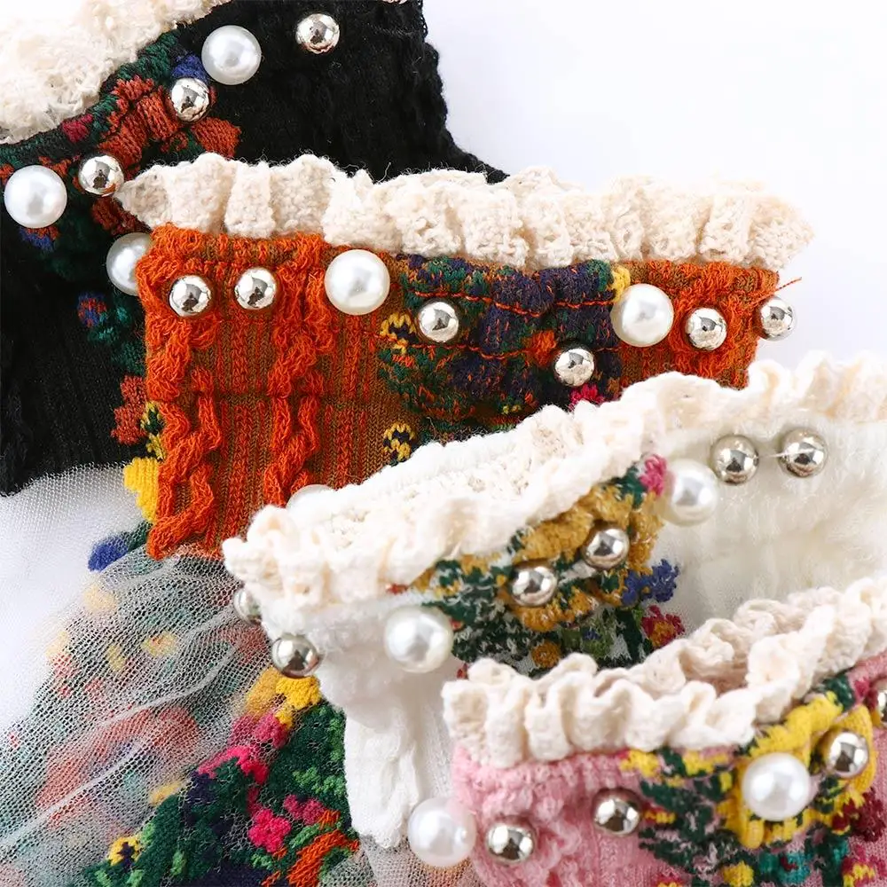 Calzini Lolita trasparenti da donna Calzini corti in rete primaverile con bocca superficiale Calzini da barca con fiori ricamati