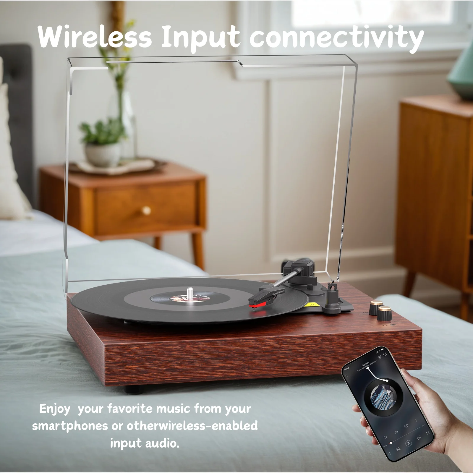 MAIO  Record Player Portable Suitcase Audio with Built-in Speakers, 3-Speed Vinyl Spinner