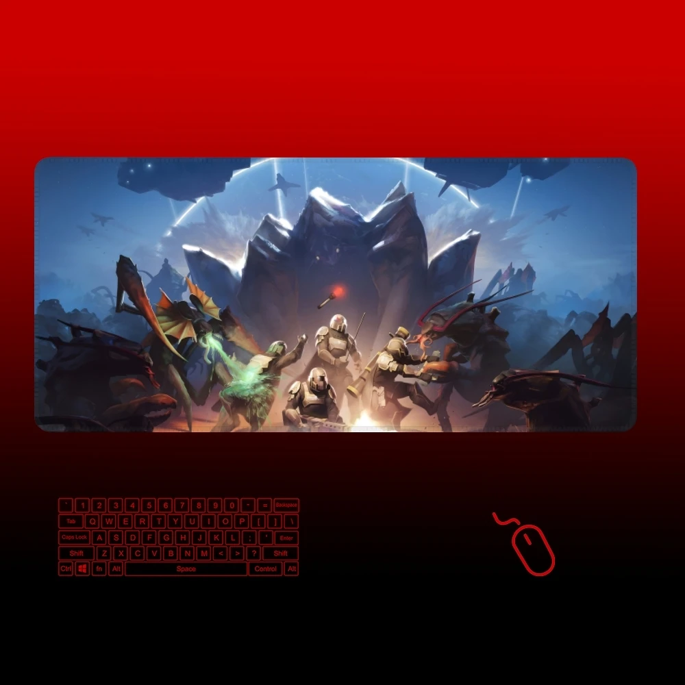 Helldivers 2 Mouse Pad Pearlescent Gamer Large Rubber Art Gaming Mouse Pad Locking Edge Big Computer Mousepad Laptop Desk Mat