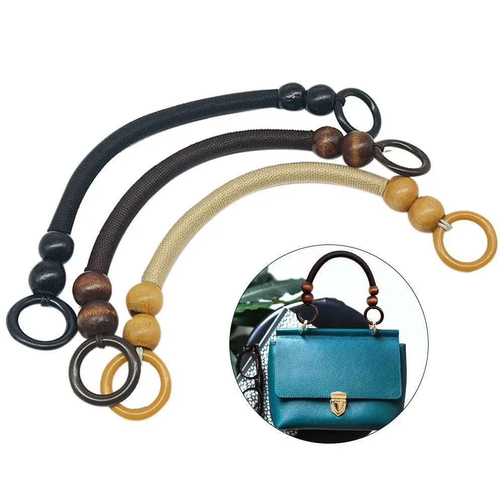 Wooden Nylon Rope Bead Bag Strap Braided Fashion Shoulder Bag Strap DIY Handle Strap Bag accessories