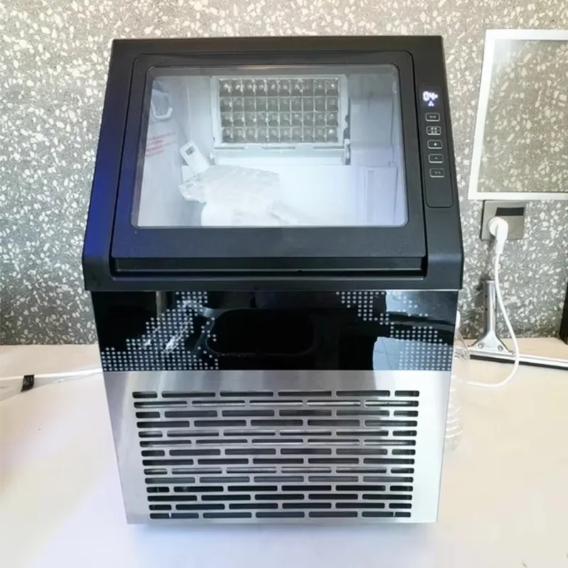 

Daily Output 60kg Electric Portable Ice Maker Countertop Cubes Ice Machine with for Home Kitchen Office Bar Party