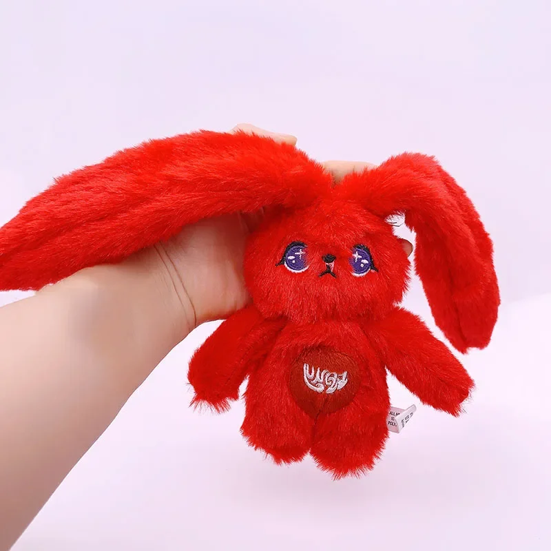 15cm Kpop YuQi Doll Keychain Cartoon Red Rabbit Plush Doll Bag Pendant Keyring Filling PP Cotton Soft Short Plush Doll Fans Gift