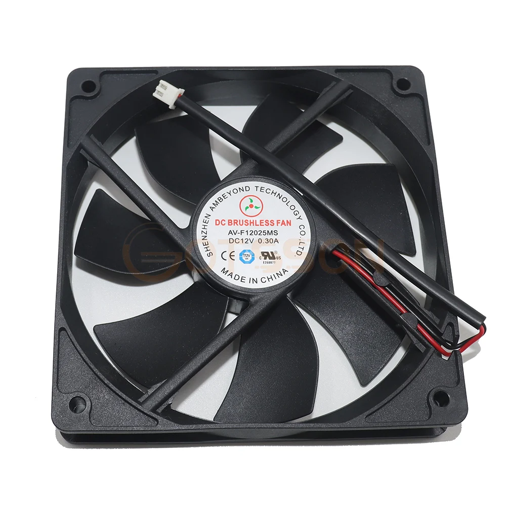 new for AV-F12025MS DC 12V 0.3A 12CM cooling fan 120mm 120*120*25mm for Power box cooling fan 1600 rpm