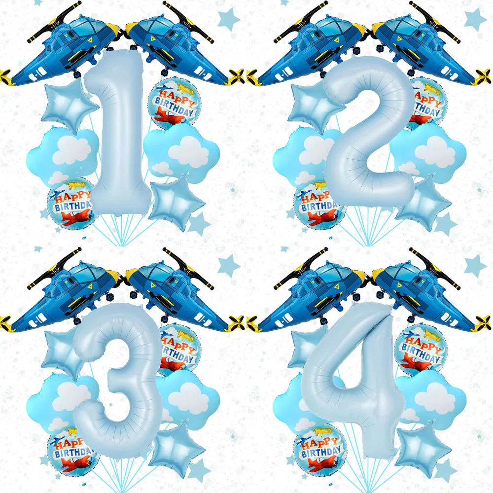 Helicopter Cloud 40-Zoll-Digital-Ballon-Set, geeignet für Geburtstage, Erste Jubiläen, Gedenkstätten, Hochzeits- und Taufpartys