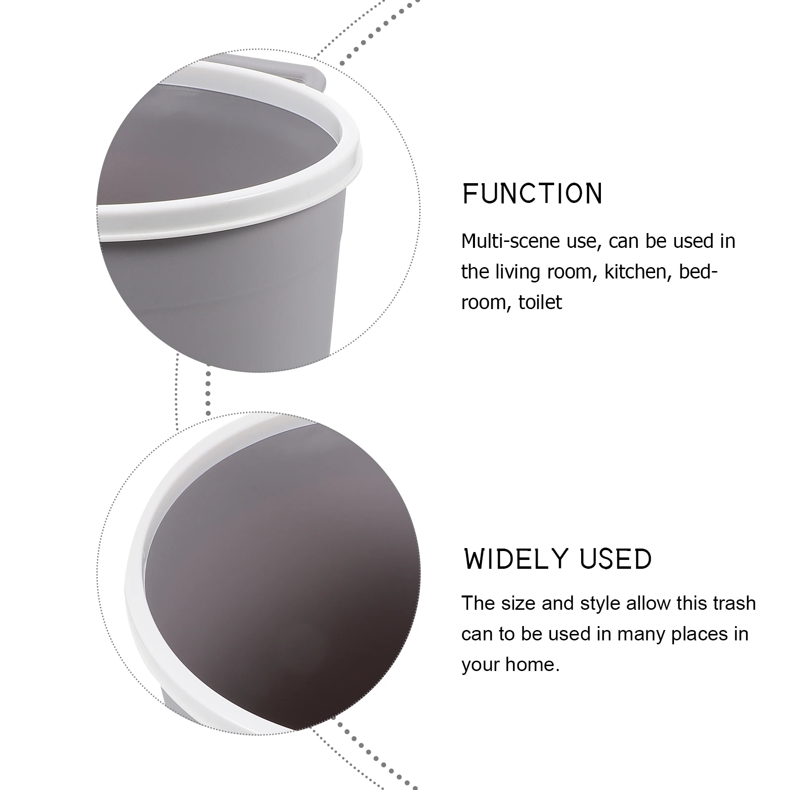 

1Pcs Round Household Trash Can Bathroom Waste Container Large Capacity Practical Storage Bin Environmental Friendly