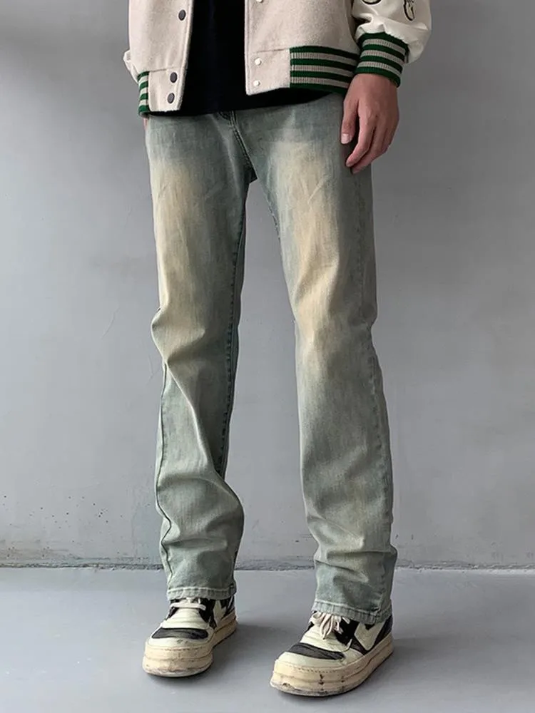 

Мужские джинсы в стиле ретро American Heavy Du Mud Dye, модные прямые брюки в уличном стиле, рабочие брюки в стиле Dad Pants