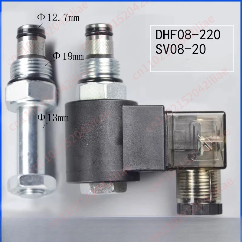 Hydraulic threaded cartridge solenoid valve reversing direction to ensure pressure relief