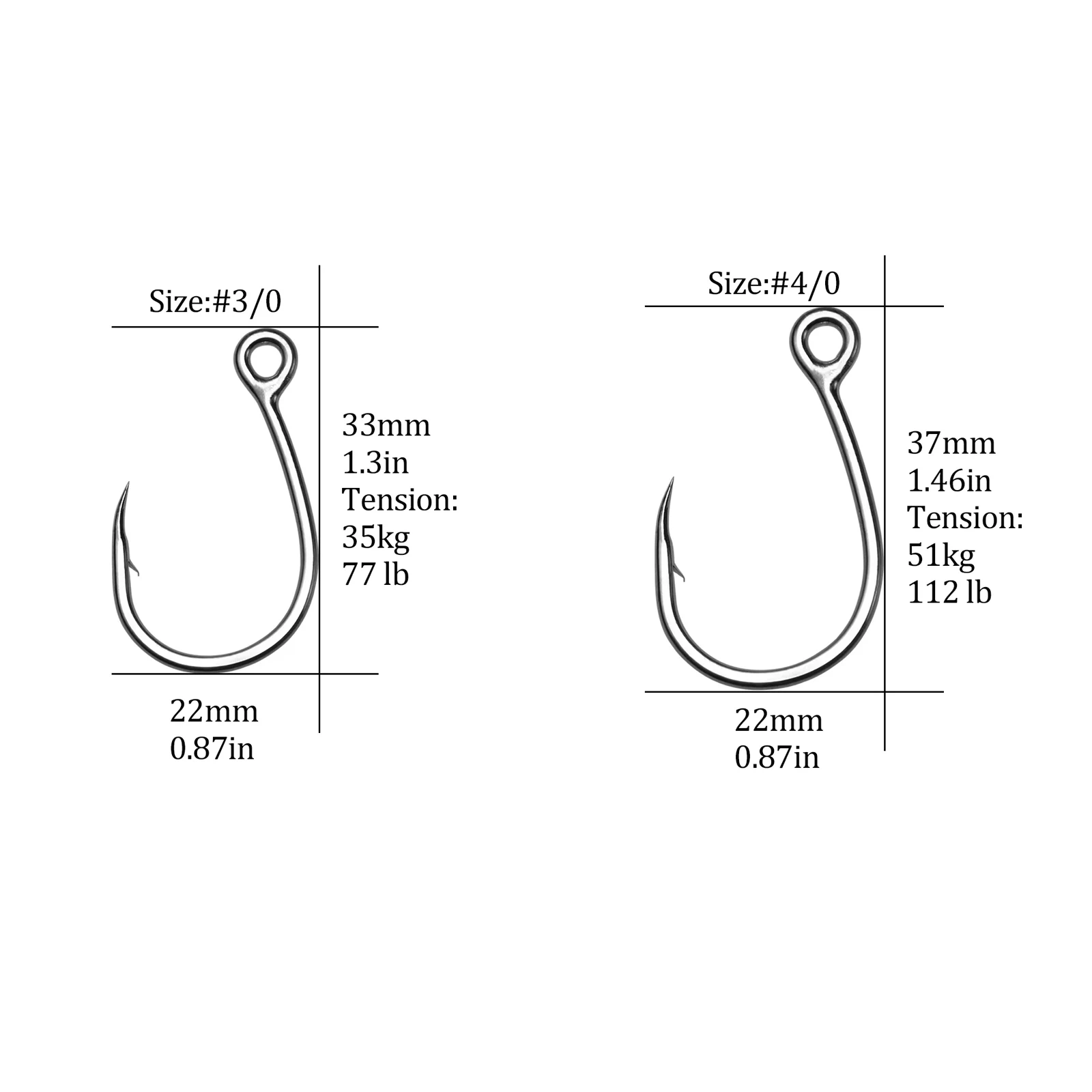 10pcs Circle Fishing Hooks Big Eye High Carbon Steel Hook For Soft Lure Freshwater Fishhooks For Spoon 9986 #4/0 #3/0