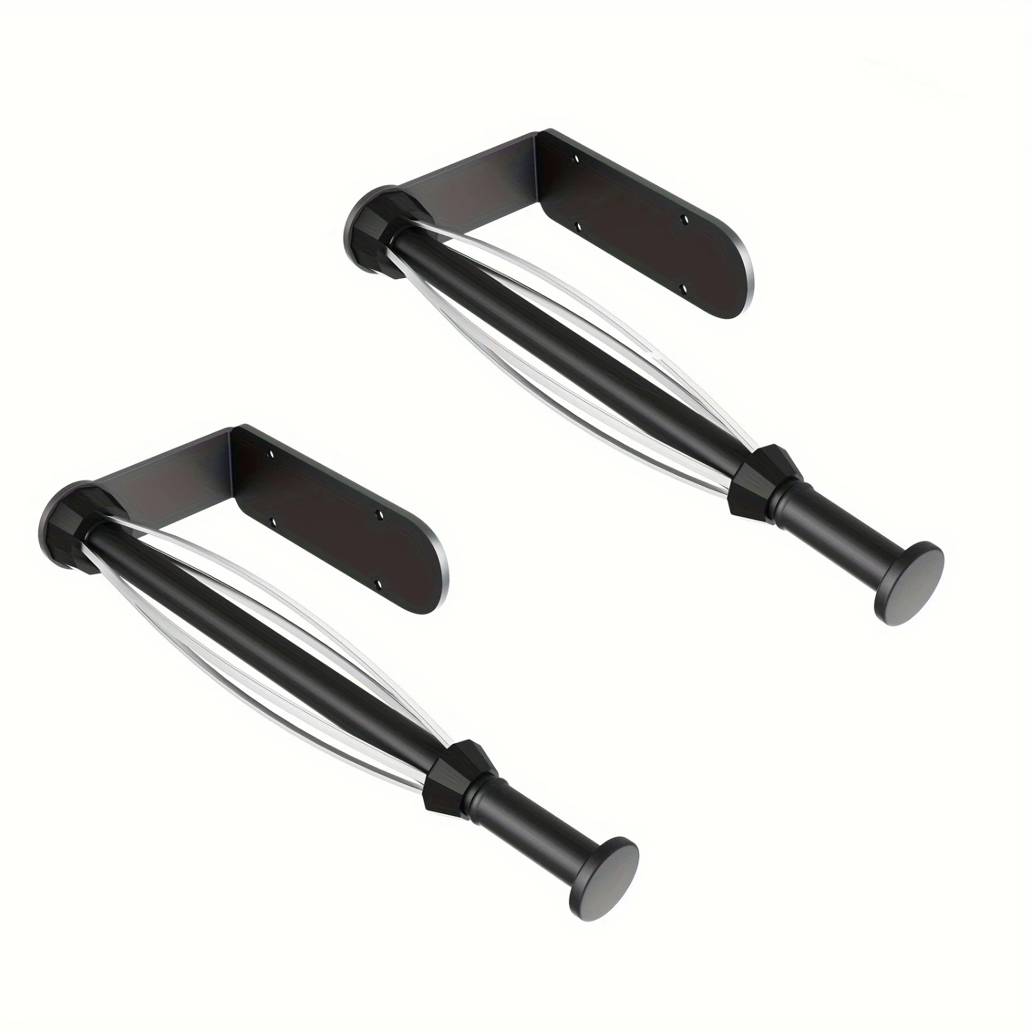 

2pcs Paper Towel Holder Under Cabinet, Single Hand Operable Wall Mount with Damping Effect, Bend-Resistant, S