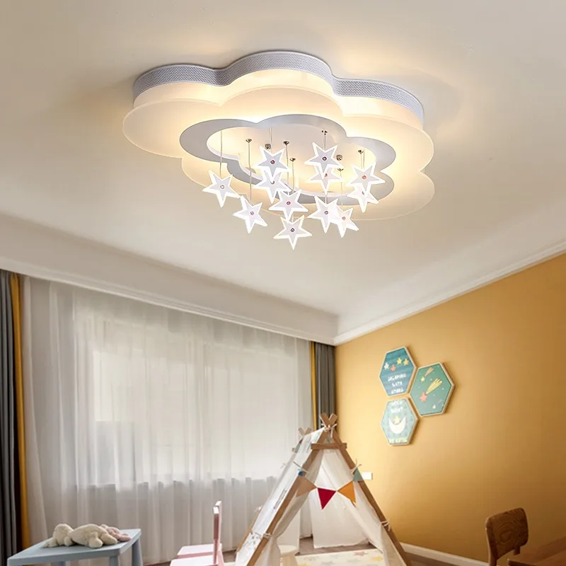 Kids\' Room Cloud and Star Design Style Ceiling Light Home Decor for Boys Girls Room Decoration Lamp Home Ceiling Lamp Furniture