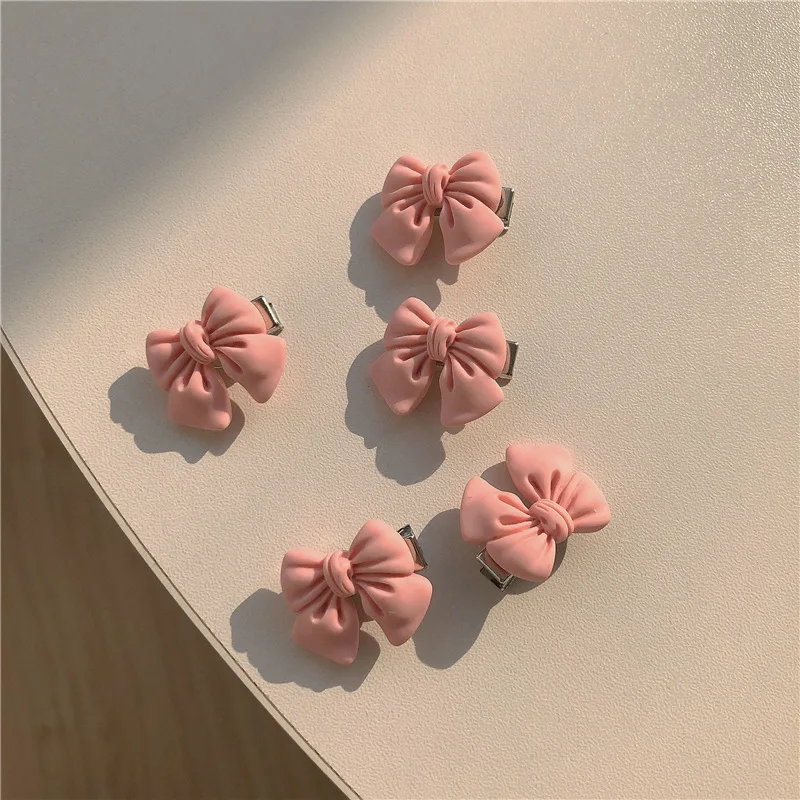 5pcs/Set New Women Girls Cute Pink Hairpins Flower Love Small Size Hair Clips Bow Barrettes Headwear Fashion Hair Accessories