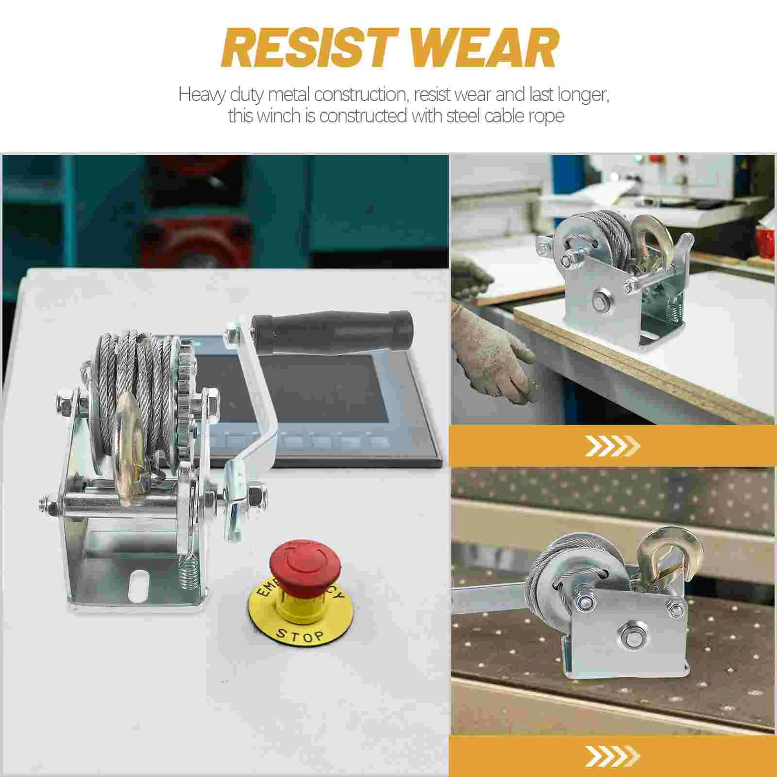 Handleiding 7m Staalkabel Handlier Voor Boot Mini Handslinger voor Trailer Boot Slepen Ratel Gear Lier Laden tool