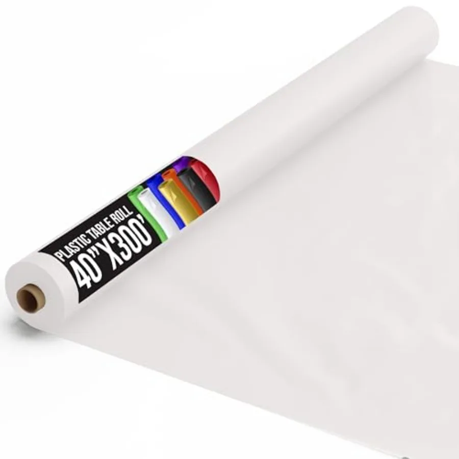

Exquisite Plastic Table Cover Roll 0" X 300' Table Cloth Plastic Cover Roll - Premium Quality Thick 0.5 MIL Banquet - Disposabl