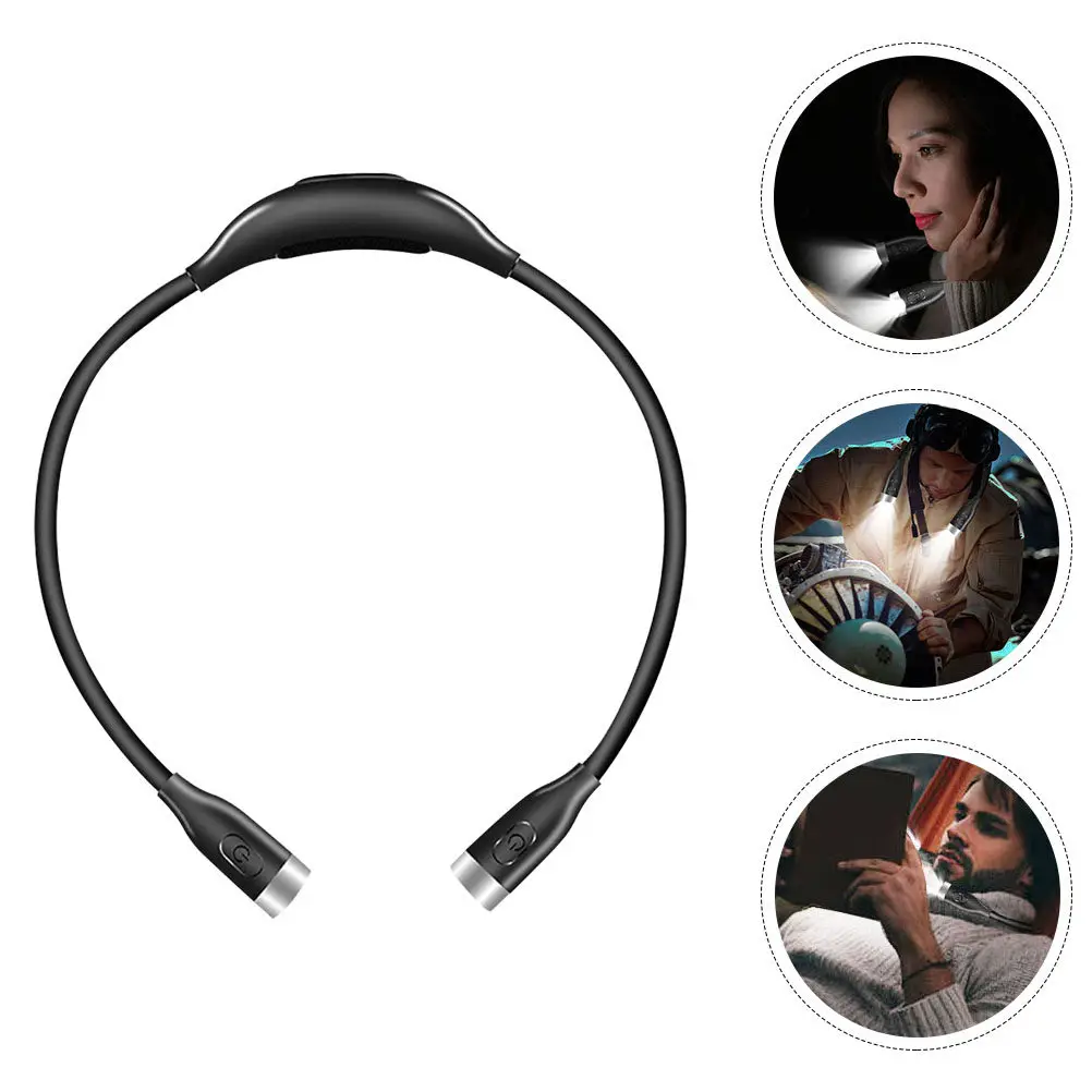 

Перезаряжаемая лампа для чтения на шею с регулируемой яркостью, двойными светодиодами, для чтения в постели, ремонта автомобилей, фонарик для работы без помощи рук