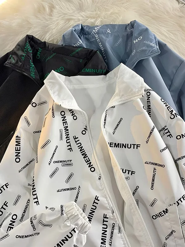 

Мужская куртка свободного кроя в стиле хип-хоп, уличный стиль Гонконга, модное пальто для весны и осени, молодежная культура, куртка с длинными рукавами