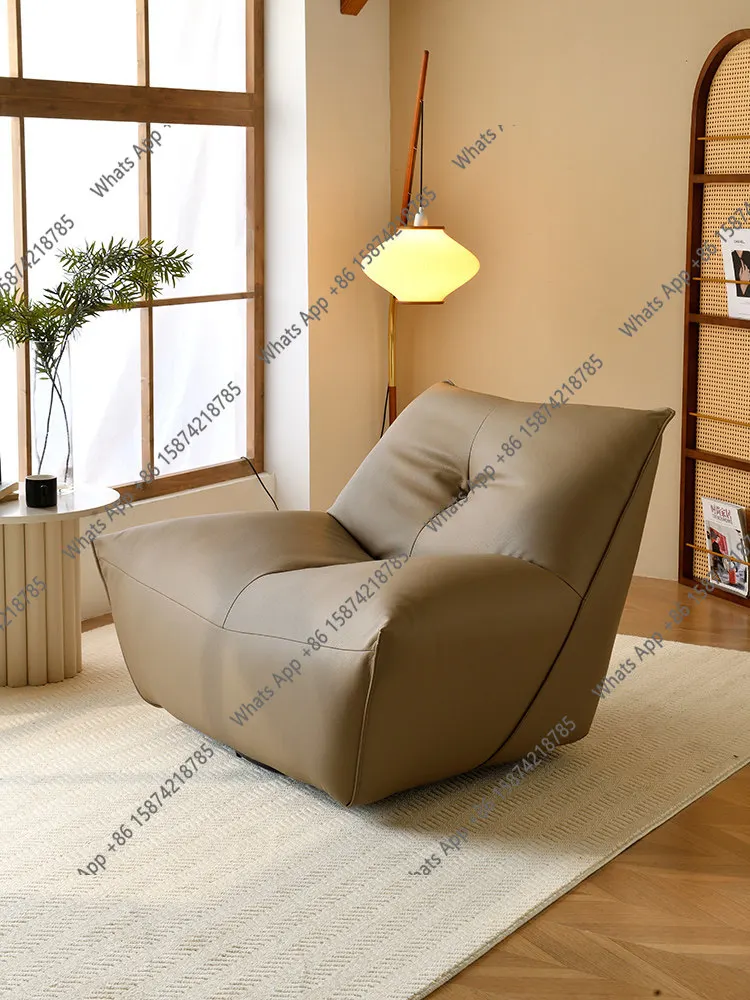 

Итальянское очень простое кресло-диван для гостиной, вращающееся, дизайнерское, легкое, роскошное, кожаное, в стиле ваби-саби, для отдыха на балконе