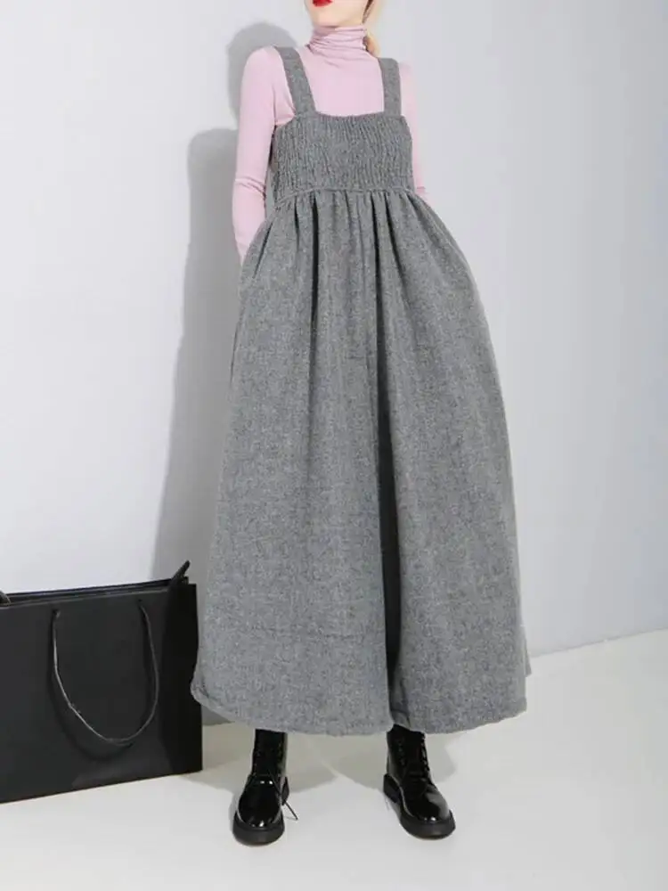 

Pleated Women Strap Vintage High Waist Ankle-length Wide Leg Pants New Autmn Winer Loose Fashion 2026 O4MPV