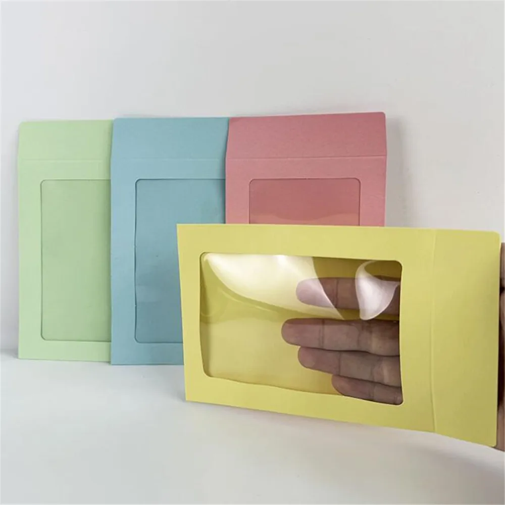 10 Stück Postkarten-Aufbewahrungsumschläge mit transparentem Fenster, Geschenkverpackung für Fotos