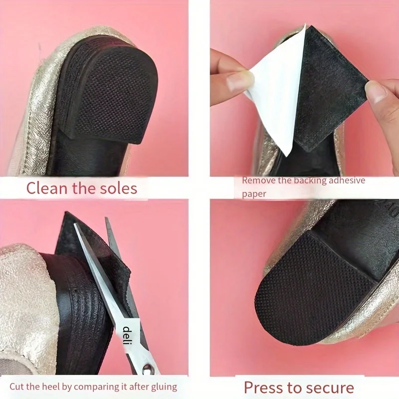 Shoe Heel Repair Rubber Pads, Cuttable Square Boot Heel Replacement, Anti-Slip Shoe Heel Repair Kit, Boot Sole Replacement