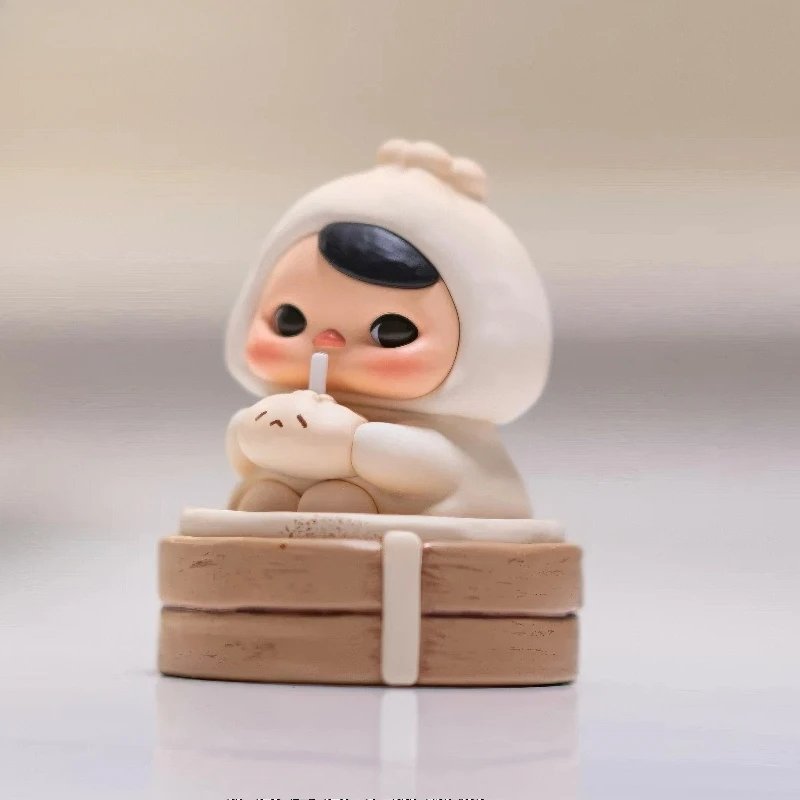 Nowy Biqi Pucky Elf Food Restaurant Series Blind Box Kawaii Desktop Model Girls Gift Action Figure Toys Cartoon Decorative