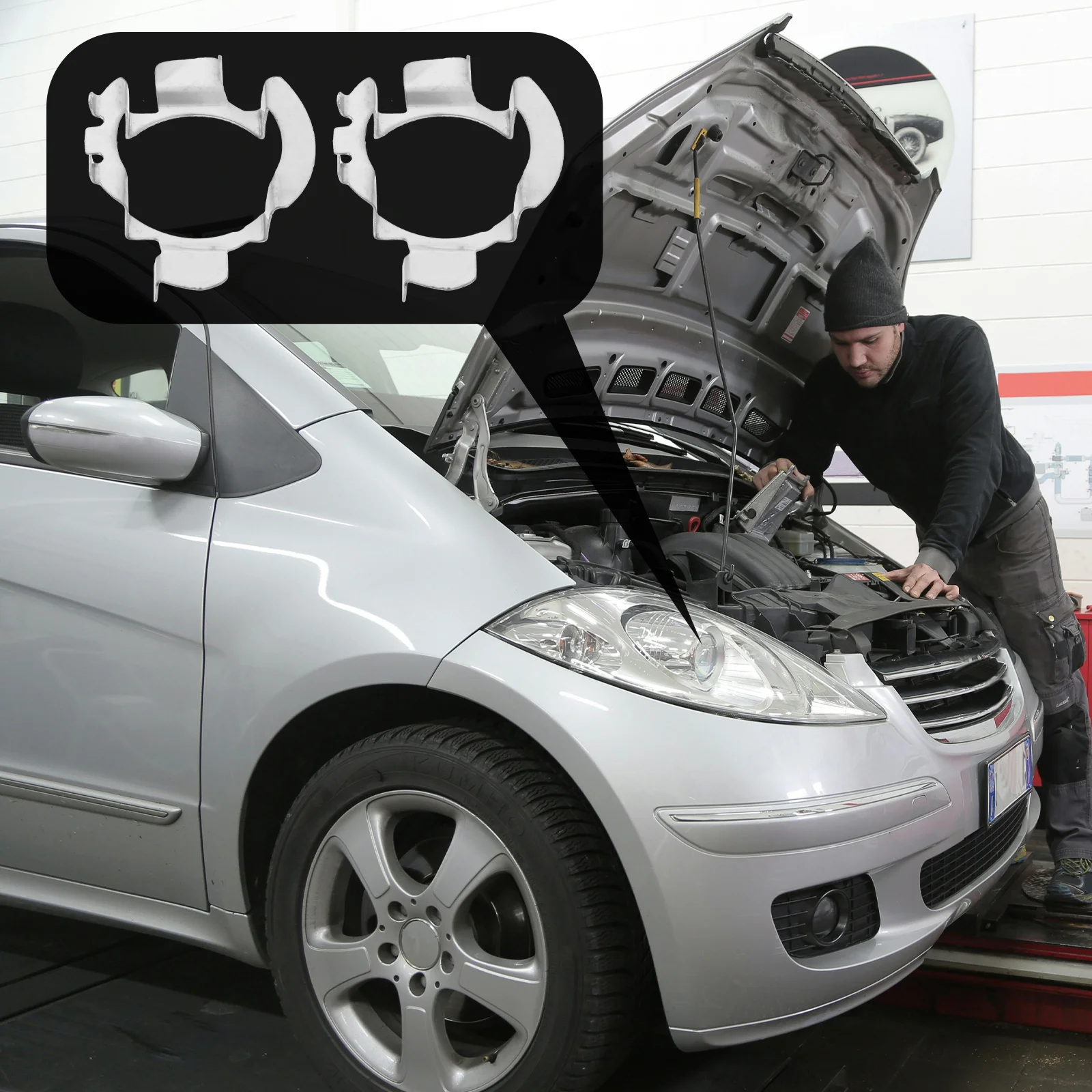 

2Pcs Bulb Base Retainer Robust LED Car Bulb Holder Universal Compatibility Easy Mounting Retaining Base