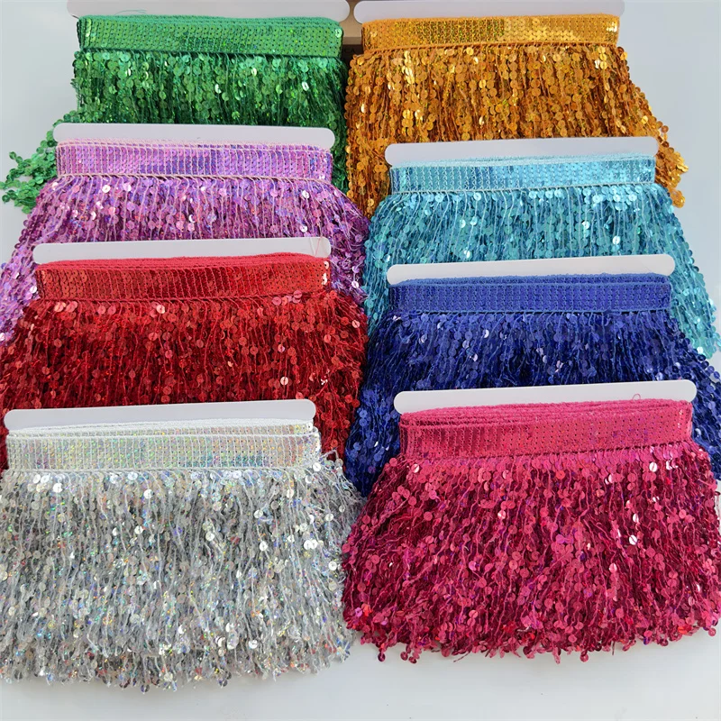 10 Yard Tassel Fringe Dress Trim Lace Ribbon Sequin 15cm Wide Clothing Dress Decoration Accessories DIY Apparel Sewing Supplies