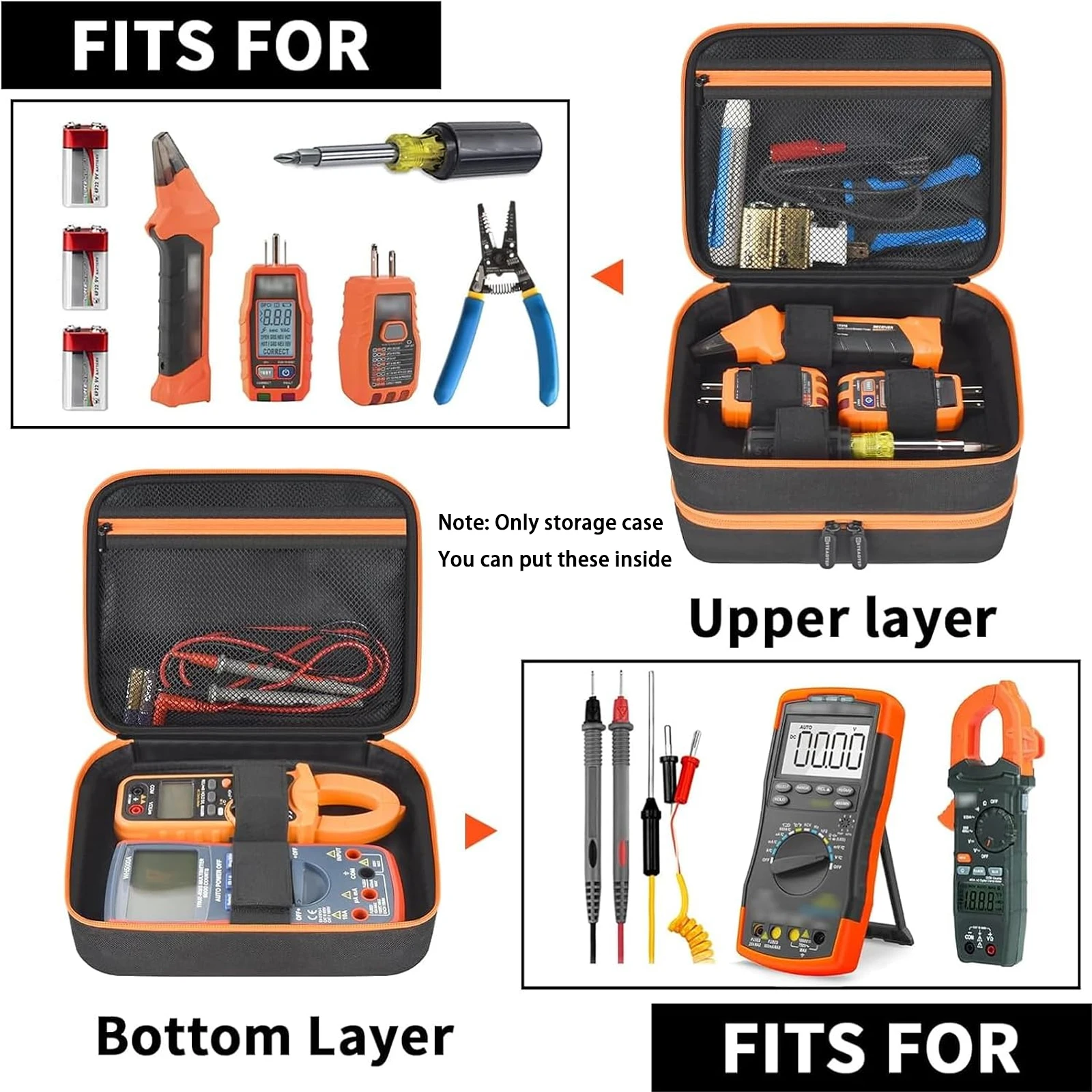 Travel Case Bag Compatible with Klein Tools ET310 AC Circuit Breaker, GFCI Outlet & Electrical Test Kit, Home Tester Kit Storage