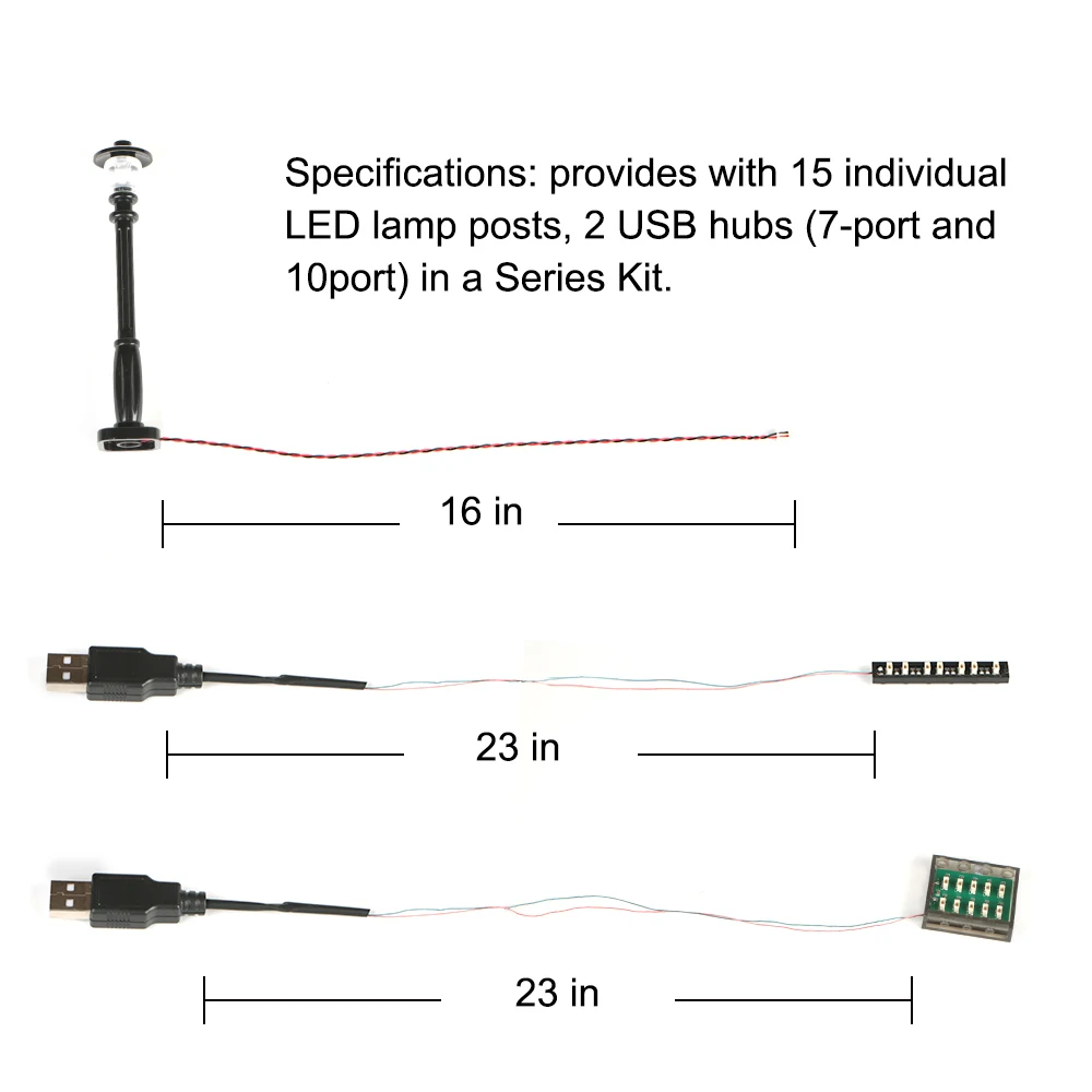 15pcs City Street Light Led (10 in 1 USB Powered) Building Block Lamp MOC Compatible with Bricks DIY 2039 11062