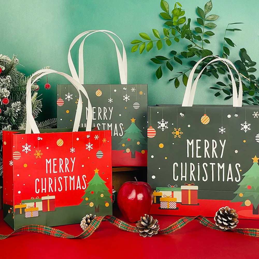 

Christmas Eve Gift Bag Large Capacity Tote Bag Large Capacity Bag Christmas-Themed For Friend And Relative Visit Gift