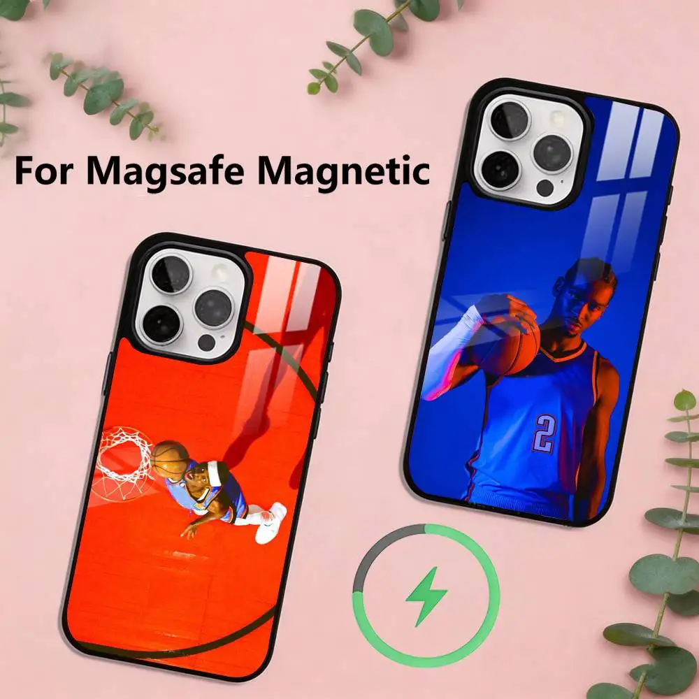 

S-Shai G-Gilgeous A-Alexander Phone Case For iPhone17,16,15,14,13,12,11 Plus,Pro Magnetic with Magsafe Wireless Charging