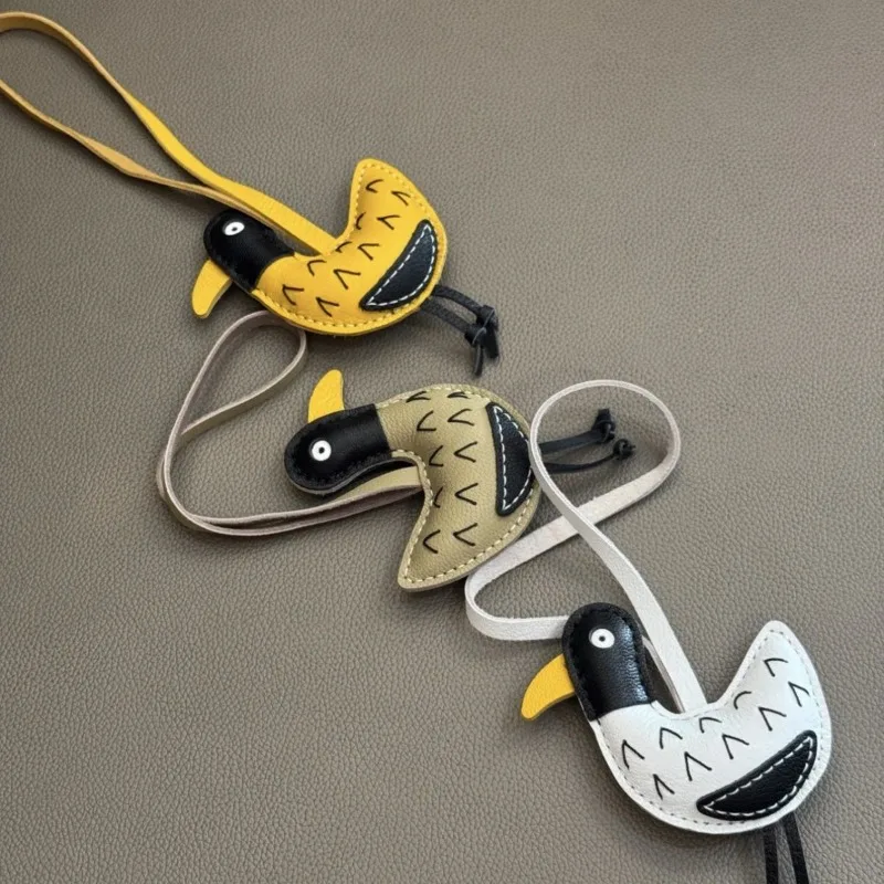 Cute Dazed Duck Journal Charm Niche Handmade Bag Pendant Mini Pet Figurine Best Friend Gift Keychain Planner Women