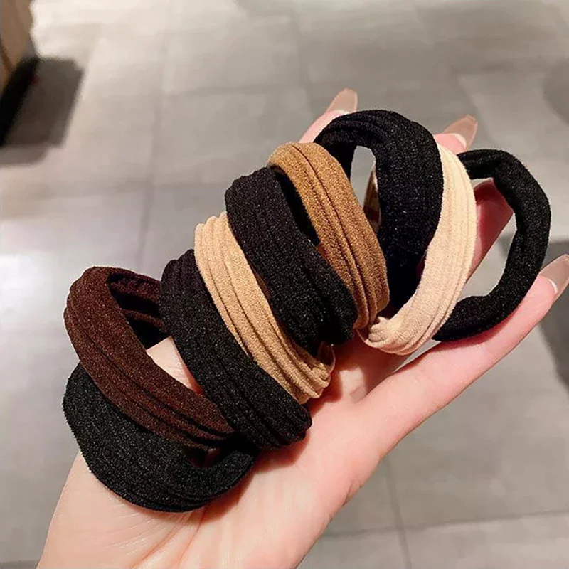 10Pcs High Elastic Seamless Hair Rope For Women Girls Durable Ponytail Holder Simple Rubber Band Temperament Hair Accessories - Detail 1