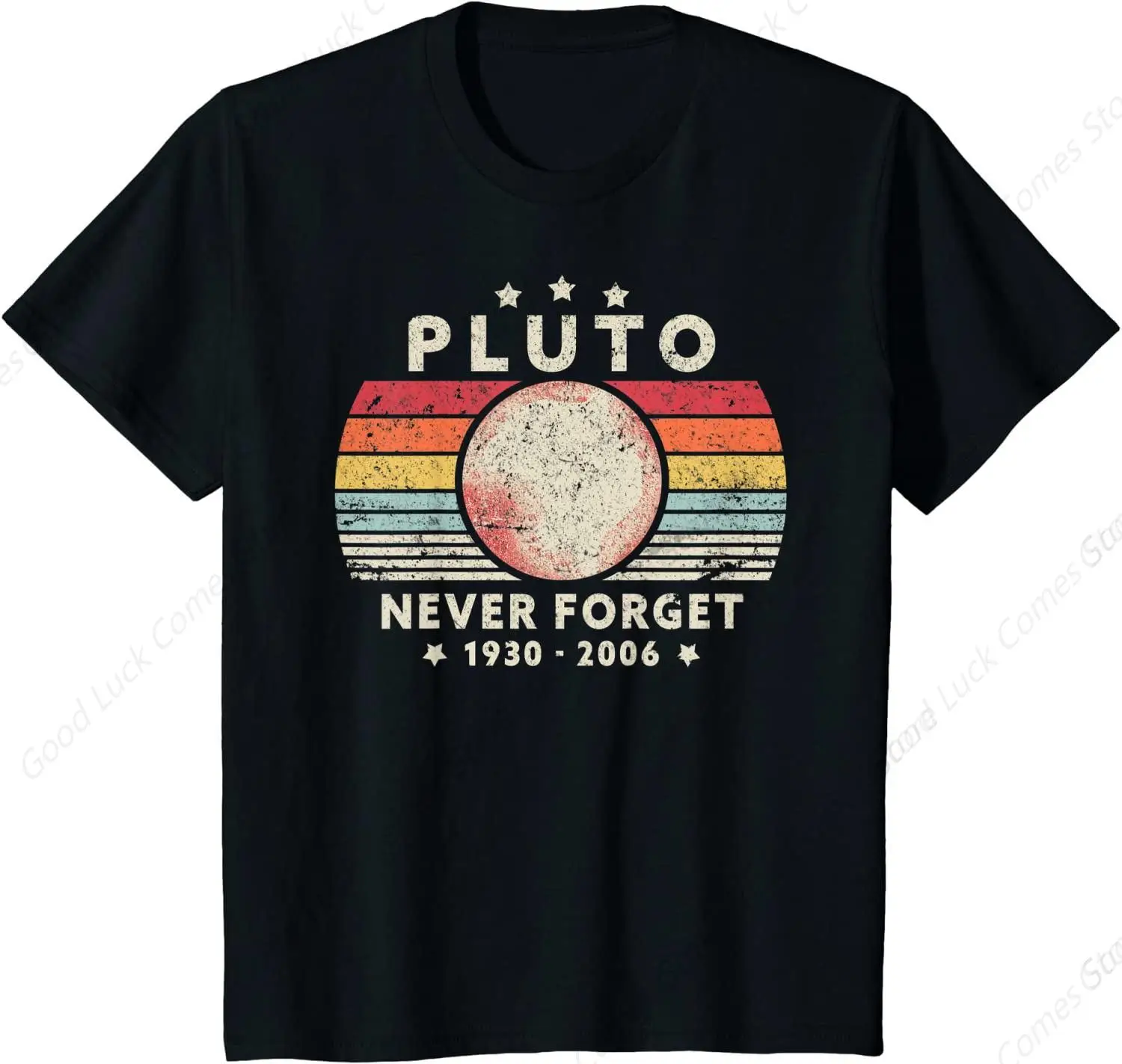 2024 T Shirt Men Summer Tops Tees Male Never Forget Pluto Retro Style Funny Space Science