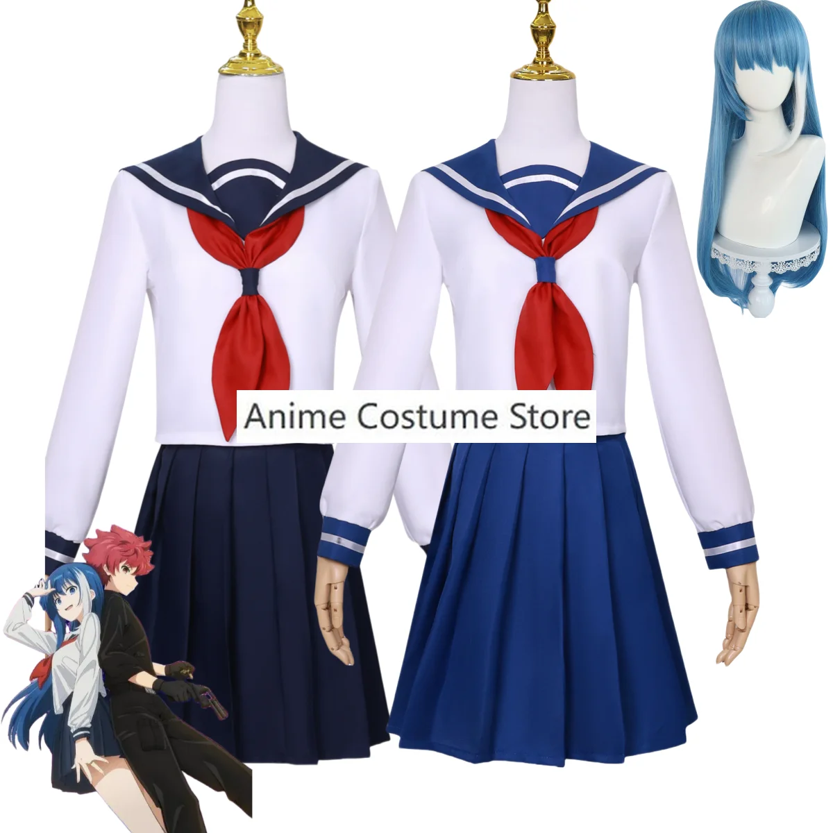 زي تنكري لعائلة يوزاكورا موتسومي ، زي مدرسي ياباني ، بدلة كريسماس جميلة للنساء ، شعر مستعار