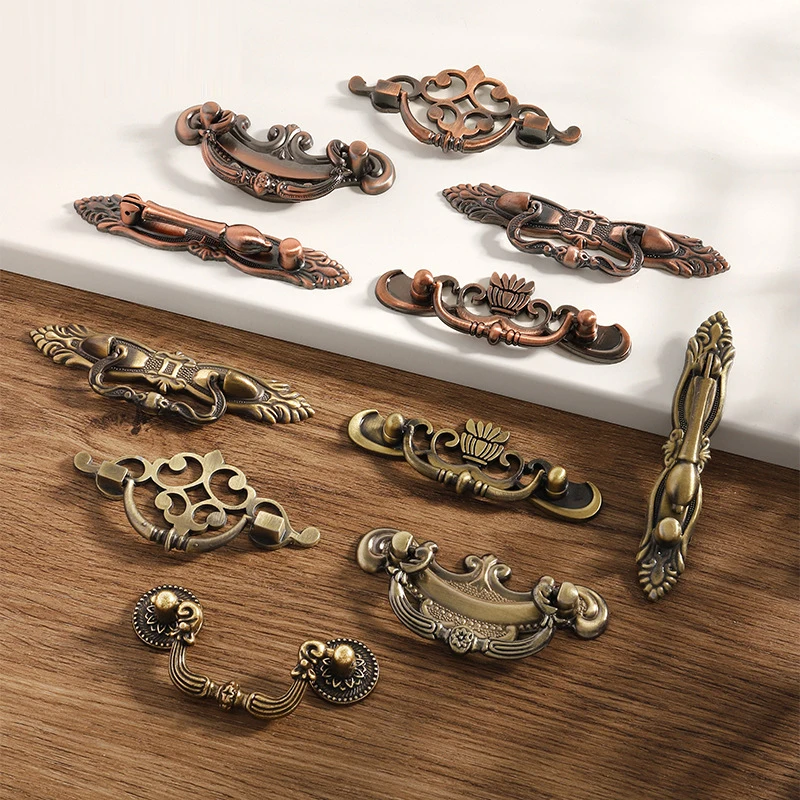 

Vintage European Style Classical Furniture Kitchen Cabinets Hanging Rings Handles Shoe Cabinets Drawers Zinc Alloy Handles