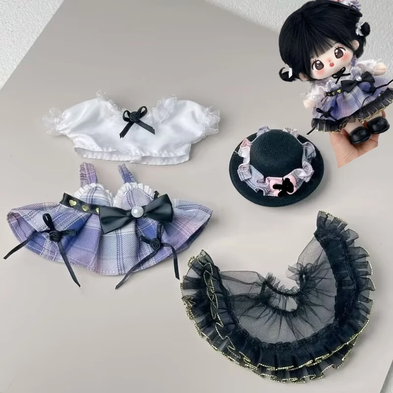 

20 см хлопковое платье для девочек, маленький ароматный стиль, милое и очень милое плюшевое кукольное платье