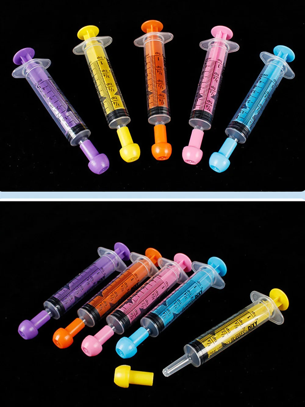 Color straight mouth syringe 5ml 10ml with plastic cap
