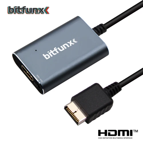 Imagen 1 del producto Bitfunx RGB/Componente a HDMI ™ Adaptador de audio y vídeo con cable USB para consola de juegos Sony NTSC PAL PS2 Fat o PS2 Slim